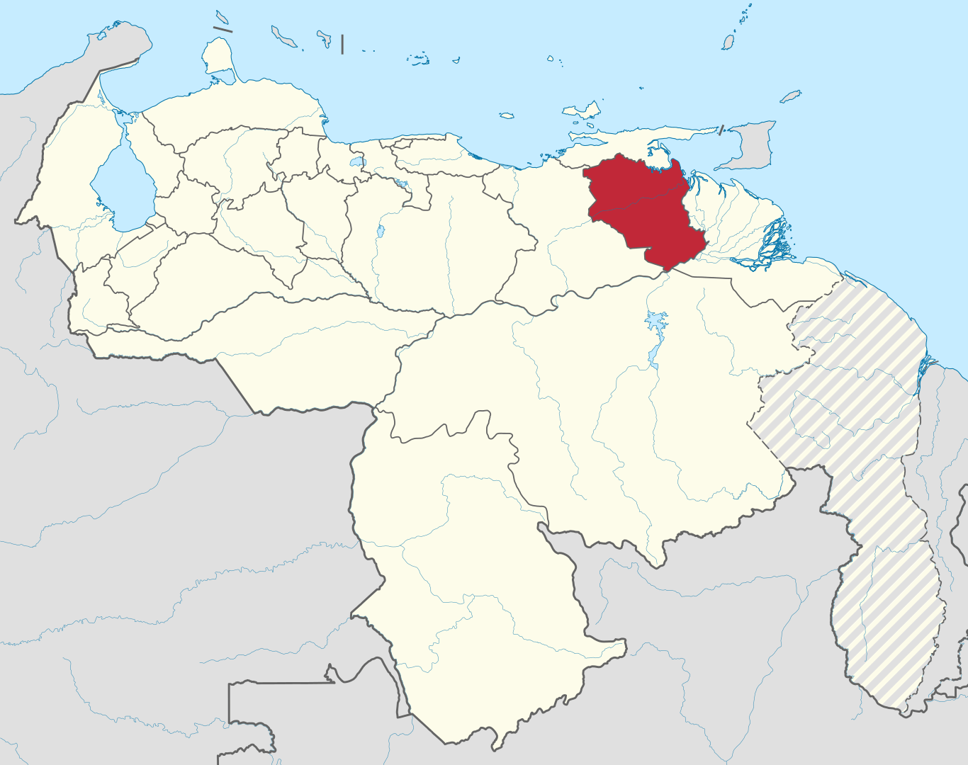 Mapa de Monagas